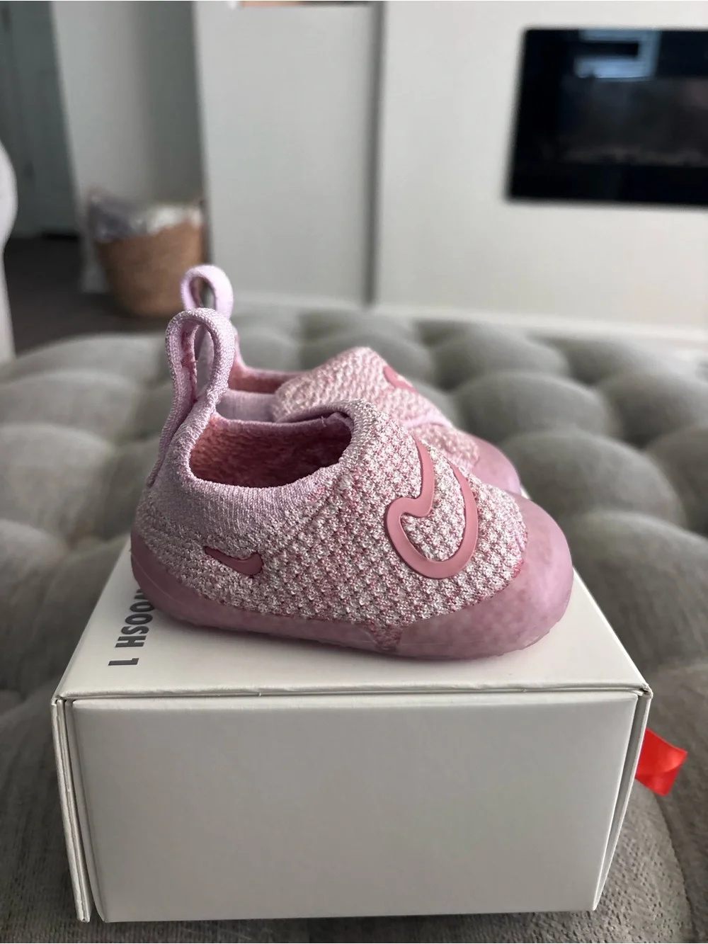 Nike Toddler Pink Slip-On Swoosh Knit Shoes